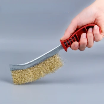 Нож метална четка четка за барбекю премахване на ръжда ръчна четка пластмасова дръжка четка нож четка четка за почистване на барбекю инструмент