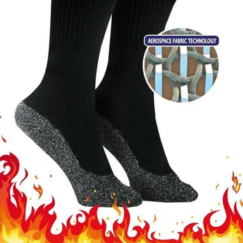 1 чифт Зимни Самонагревающихся Чорапи, дамски, Мъжки Улични Ски чорапи, чорапи с подгряване, Меки Дебели Ластични Чорапи против хлъзгане