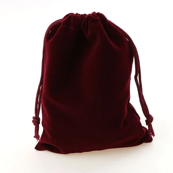 10*12 см 30 бр. Вино-Червено Бижута с Кадифени Торбички За Опаковане на Подаръци, Ръчно изработени Сам Дамски Бижута, Чанти Фланелевая чанта Чанта На съвсем малък