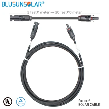 10 бр./лот Одобрение от TUV 2 метра слънчева фотоэлектрического кабел с конектор 4 mm2 (12AWG) IP67 LJ0162