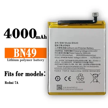 100% Оригинален Xiao mi BN49 4000 mah Батерия За Xiaomi Redmi 7A Redmi7A Високо Качество на Телефон Смяна на Батерията