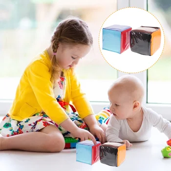 2 елемента Детски Куб Детски Образователен Инструмент Куб с Прозрачни Джобове Вечерни Игра Подпори Образователен Куб