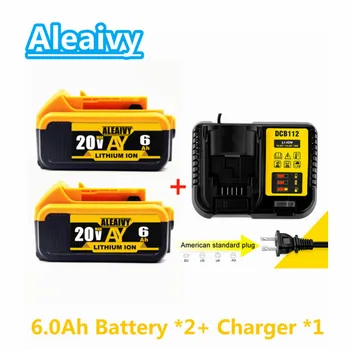 20 6.0 Ah MAX XR Батерия електроинструменти Замяна за DeWalt DCB184 DCB181 DCB182 DCB200 20 В 6A 18 Волта 20 На Батерия, Зарядно Устройство dewalt