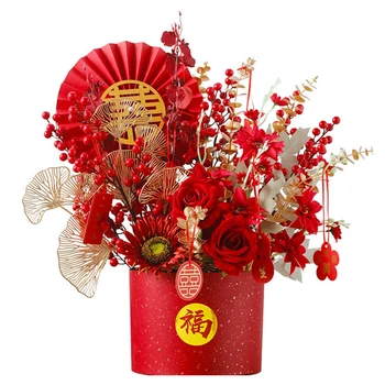 2022 Китайската Нова Година Декорация Тигър Празнична Коледна Сватбена Украса украса Изкуствено цвете за декорация