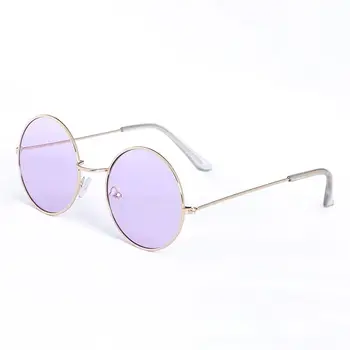 2930 Ретро кръгли рамки за очила за мъже и жени с плоски лещи на слънчеви очила