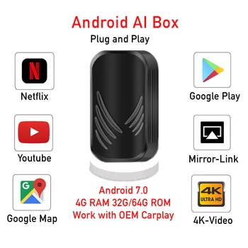 AI Box Android адаптер за Buick Excelle Verano Lacrosse, Regal Enclave GL6 GL8 с Огледало Автомобилен Мултимедиен Плеър Apple Carplay
