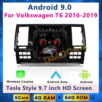 Android 9.0 За Volkswagen VW T5 T6 2016-2019 Авто Касетофон, Мултимедиен Плейър GPS Навигация Tesla Вертикален Екран Carplay