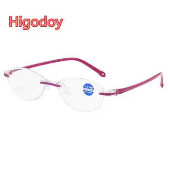 Higodoy ултра-леки Очила За четене Без Рамки Реколта Женски Мъжки Прозрачни лещи Анти-Blu-Ray Компютърни очила + 1,0 + 2,0
