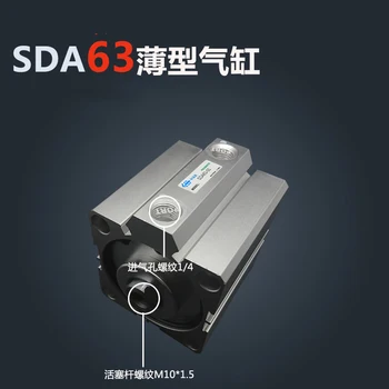 SDA63*10-S Безплатна доставка 63 мм Диаметър 10 мм Ход Компактни Въздушни Цилиндри SDA63X10-S Пневматичен Цилиндър с двойно действие