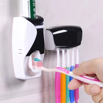 Автоматично Опаковка На Паста За Зъби Стенен Прахоустойчив Държач За Четка За Зъби, С Монтиран На Стената Рафтове За Съхранение На Аксесоари За Баня Комплект Сокоизстисквачка