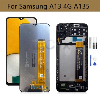 За SAMSUNG Galaxy A135 LCD сензорен дисплей, Дигитайзер В Събирането на Рамка За Samsung A13 4g Резервни Части за Ремонт на 6,6 