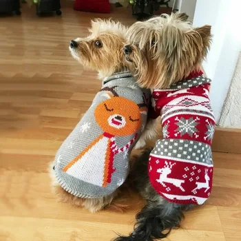 Карикатура кученце пуловер зимни топли дрехи, подходящи за кученце на Коледно облекло