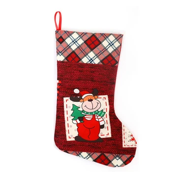 Коледен Отглеждане Снежен Дядо Коледа Цветен Печат Подаръчен Пакет Чорапи Коледно Дърво Чанта Сватбени Коледната Украса