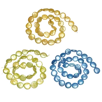 Культивированная монета Сладководни перли, мъниста Форма копчета 11-12 мм Приблизително 0,8 мм се Продава за около 15 инчови конци