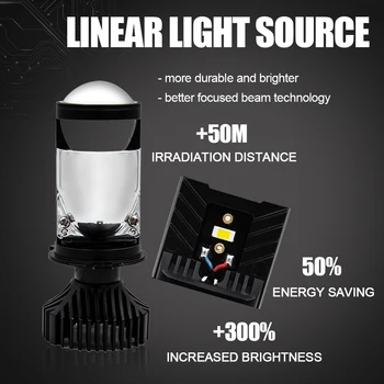 Лампа H4 фарове Z5-T9 - това е универсален led източник на светлина, изработени от чип сдс и конденсаторной лещи, може да подаде точков светлина 12 от 6000 До