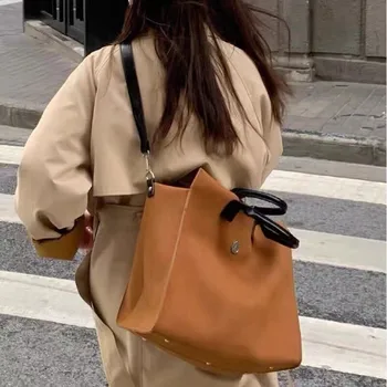 Модерна дамска чанта в контрастен цвят в стил ретро, голяма чанта голям, благородна вятърна чанта за крайградски пътувания, ежедневни диагонално чанта на рамото