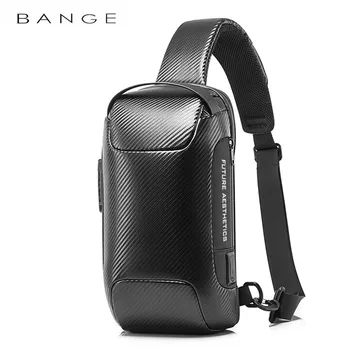 Мъжки Водоустойчив USB Чанта за През Рамото От Въглеродни Влакна, Многофункционална Бизнес Чанта-Прашка, дамски Чанти На Рамо, Чантата-Месинджър Чанта За Пътуване