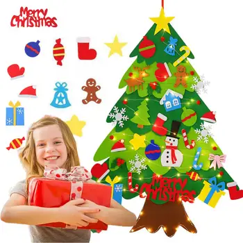 Направи си САМ Фетровая Коледно Дърво, Коледна Украса За Дома Навидад 2023 Нова година Коледна Украса, Дядо Коледа, Коледни Подаръци За Деца