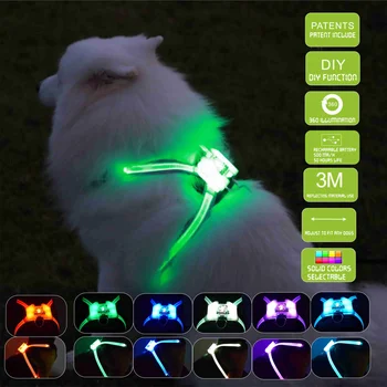 нашийник за кучета с led подсветка cc simon led light куче сбруя