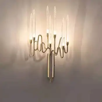 НОВ Модерен и Луксозен Кристал, с монтиран на стената Лампа, Стенни осветителни Тела, Led Лампа за Дневна Хотелско осветление Arandela Crystal Night light