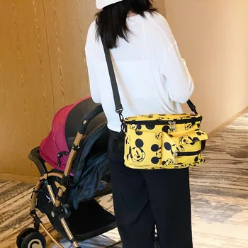 Плюшено раница с дизайн на Дисни, чанта за майките, с новата модерна дамска чанта на едно рамо, преносим многофункционална раница, голяма чанта голям за мама
