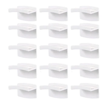 Самозалепващи стенни куки за шапки (15 броя в опаковка) - Минималистичен дизайн, закачалки за шапки, без пробиване, издръжлив закачалки за шапки, бял