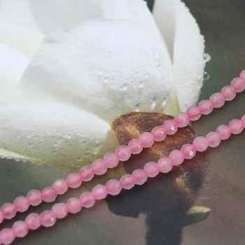 Фасетиран Розов или кръгли свободни перли 4 мм 15 