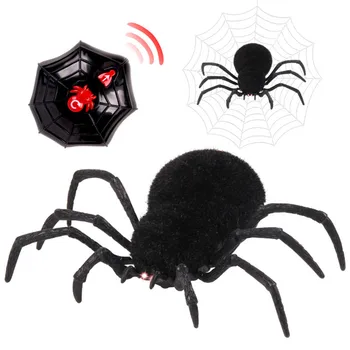 Хитър играчка дистанционно управление паяк електрическа детска играчка с дистанционно управление, космат паяк светлинна инфрачервен имитационный паяк