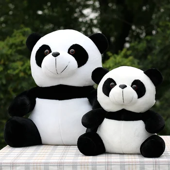 чудесна дебел плюшен играчка панда мека седнала благородна кукла панда детски подарък за рожден ден